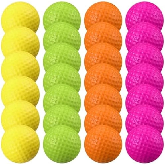 Zooblu 24 Pcs Foam Golf Practice Balls Realistic Feel and Flight Training Sport Balls Elastic Soft Foam Golf Balls for Indoor or Outdoor Backyard Training
