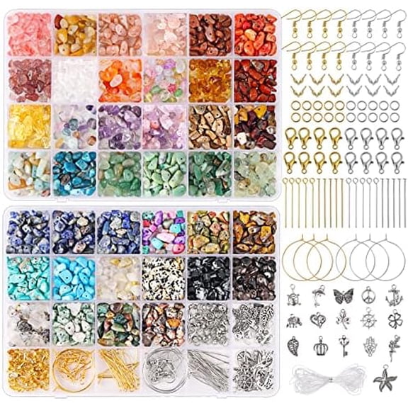 Zooblu 40 Colors Crystal Beads for Making Crystal and Gemstone Beads 900pcs Making Supplies Kit for Ring, Bracelets Earring Making Supplies, Craft Gifts