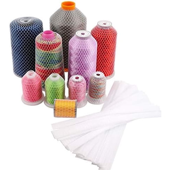 Zooblu 50pcs Thread Net Spool Saver for Different Sizes of Embroidery Sewing Quilting and Serger Thread Spools/Cones - 9.8" (25cm) Long Each Piece