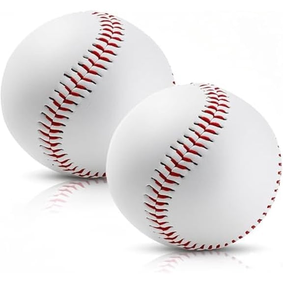 Zooblu Blank Standard Baseball Balls, Official Size 9 Inch Leather Covered Practice Baseball Training Ball for League Play, Pitching, Hitting, Batting, Fielding, Autograph