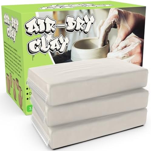 Zooblu Premium Air Dry Clay for - 3.3lbs Natural White Modeling Pottery Clay for Wheel, Arts & Crafts Supplies for School Classrooms, Craft Gifts for Beginners and Advanced Sculptors