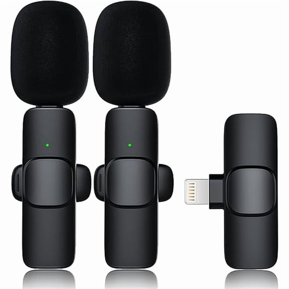 Zooblu Wireless Lavalier Lapel Microphone for iPhone iPad,Mini Recording Phone Mic for Live Stream,for Video Recording,Interview,TikTok,Facebook Live,YouTube,Auto-sync 2-in-1