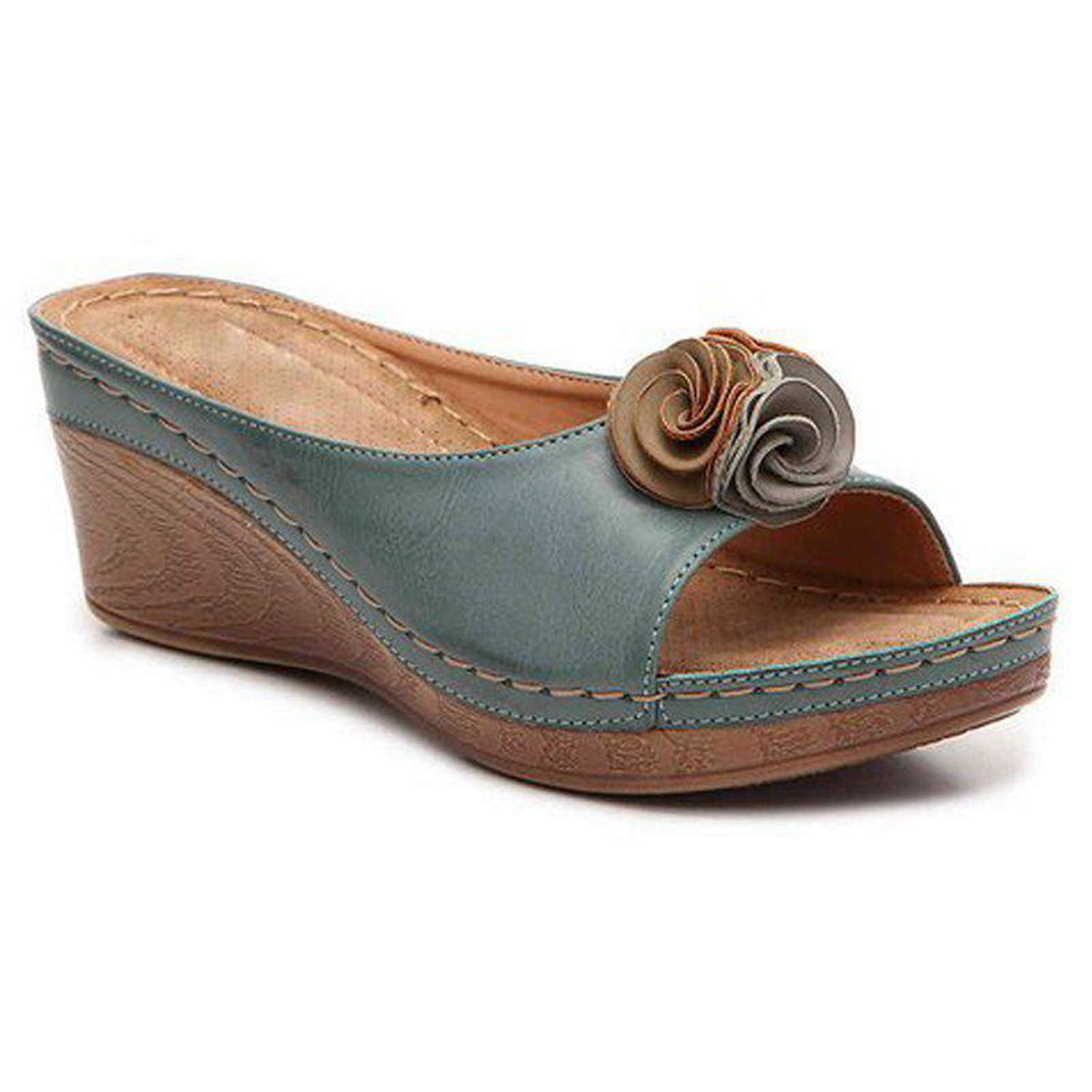 Zoocircle Vintage wedge Sandals Flowers Open Toe Shoes comfortable ...