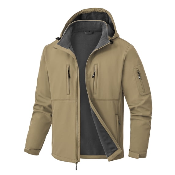 Zoofly Men's Waterproof Fleece Lined Softshell Jackets