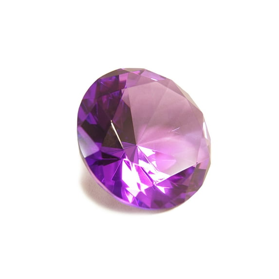 Zoogamo 2” / 60 mm Dark Purple Diamond Shaped Glass Crystal Paperweight – Home Office Decor & Wedding Favors Centerpieces Decoration with Gift Box