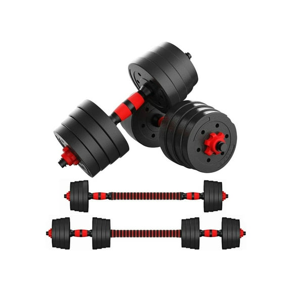 Zoogamo Adjustable Dumbbells Weight Set to 66Lbs, Free Weight Dumbbell with Connecting Rod Used As Barbell , for Men and Women Home Gym Work Out Training Fitness Equipment All-Purpose