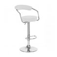 thumbnail image 1 of Zool Contemporary Adjustable Faux Leather Barstool - Vanille White, 1 of 7