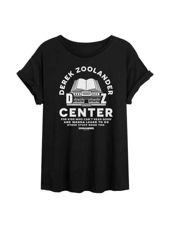 - Derek Zoolander Center - Juniors Oversized Graphic T-Shirt