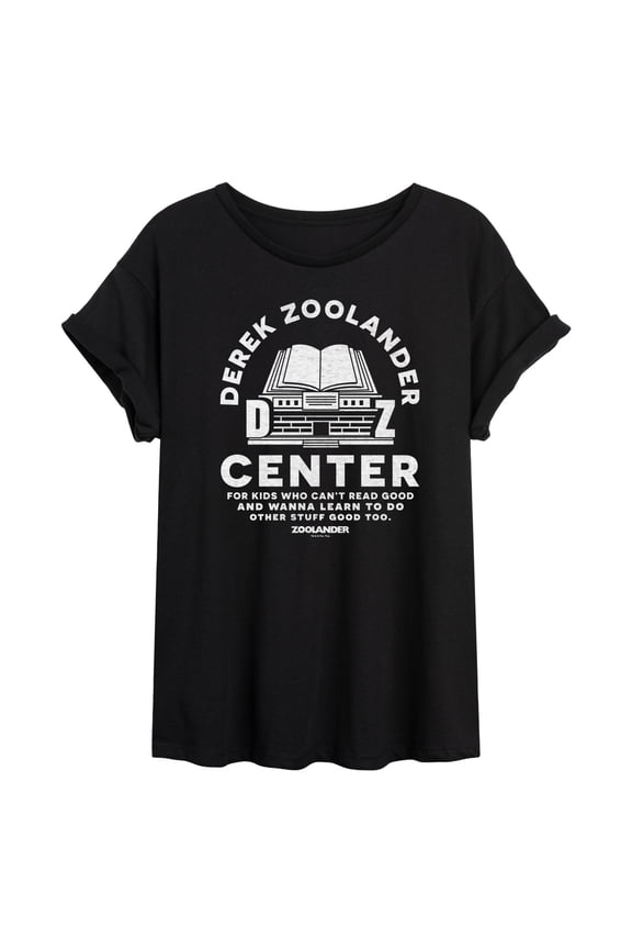 - Derek Zoolander Center - Juniors Oversized Graphic T-Shirt