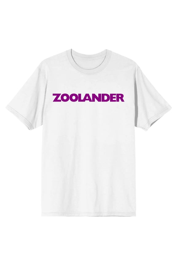 Zoolander Logo Crew Neck Short Sleeve Men's White T-shirt-Small