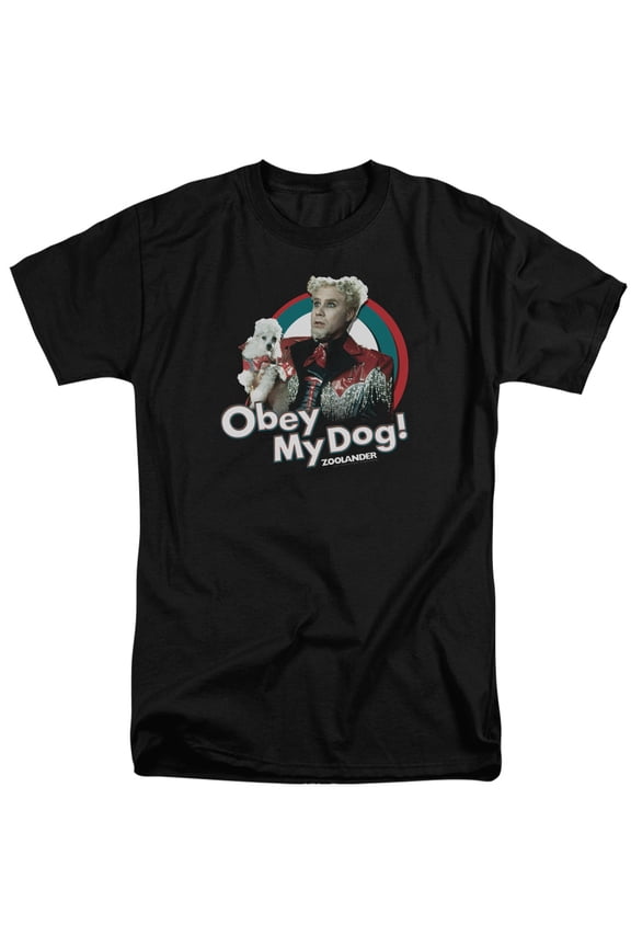 Zoolander Obey My Dog Adult Tall T-Shirt Black