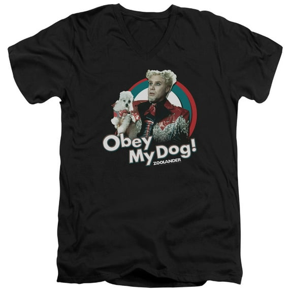 Zoolander - Obey My Dog - Slim Fit V Neck Shirt - Small