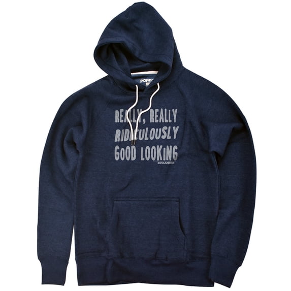 Zoolander The Derek Zoolander Official Premium Ultrasoft Tri-Blend Hoodie (2X-Large) Navy