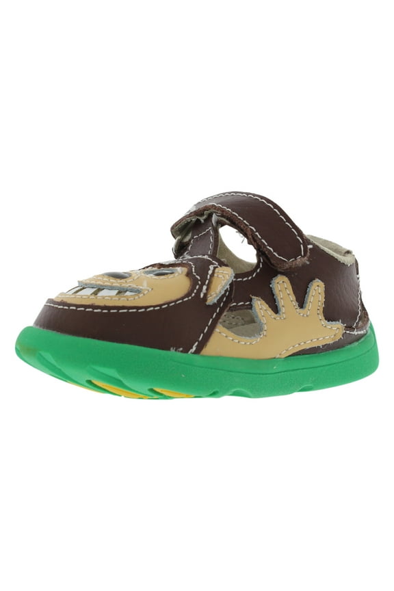 Bobo The Monkey Baby Boys Shoes Size 6, Color: Brown/Green