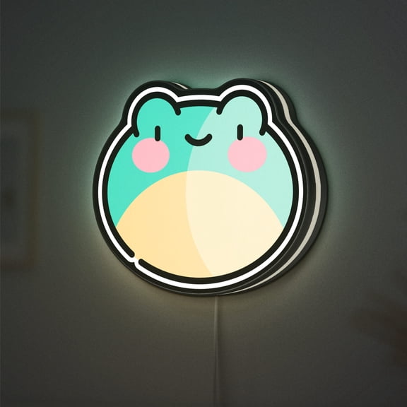 Zoology Frog 3D Novelty Light Box, Personalized Text Option, Amphibian Wildlife Lamp Decor for Biology Enthusiasts and Natural Science Themed Spaces (Height 12 inch, 30cm)