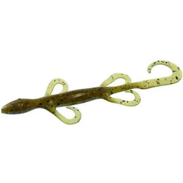 Zoom 002-303 Super Salty Lizard 6" Green Pumpkin Gold Soft Lure (9 Pack)