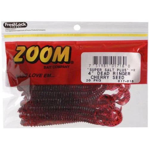 Zoom 017018 Dead Ringer Finesse Worm 4 20Pk Cherry Seed
