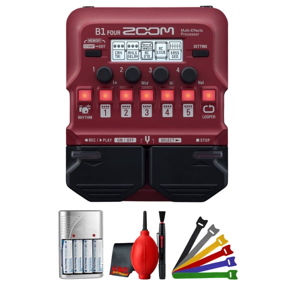 Zoom B1 Four Bass Multi-Effects Processor, 60+ Effects and 9 Amps