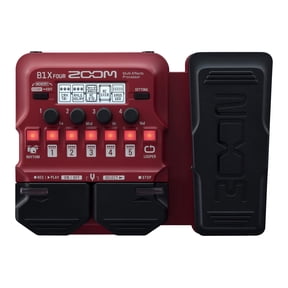 Zoom B1X FOUR Bass Guitar Multi-Effects Processor with Expression Pedal, With 70+ Built-in Effects, Amp Modeling, Looper, Rhythm Section, Tuner, Battery Powered