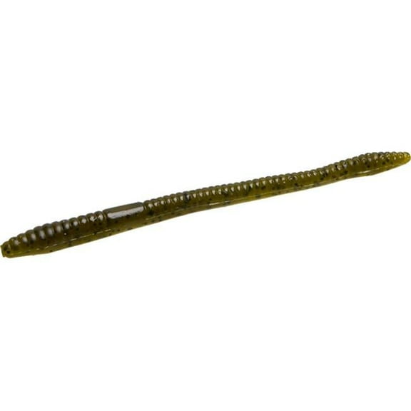Zoom Bait  4.75 in. Salt Finesse Worm in Green Pumpkin - Pack of 20