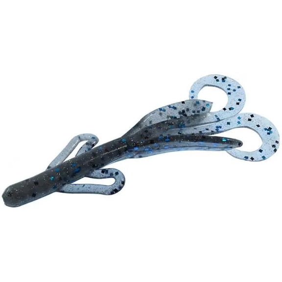 Zoom Brush Hog Creature Bait, 8 Pack, 6in, Smokin Blue