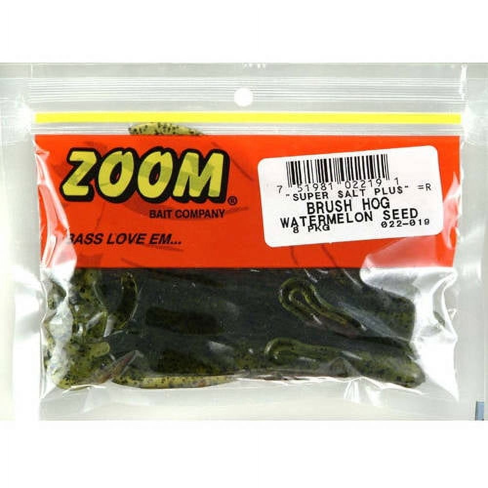 Zoom Brush Hog Soft Plastic Freshwater Fishing Bait, Watermelon