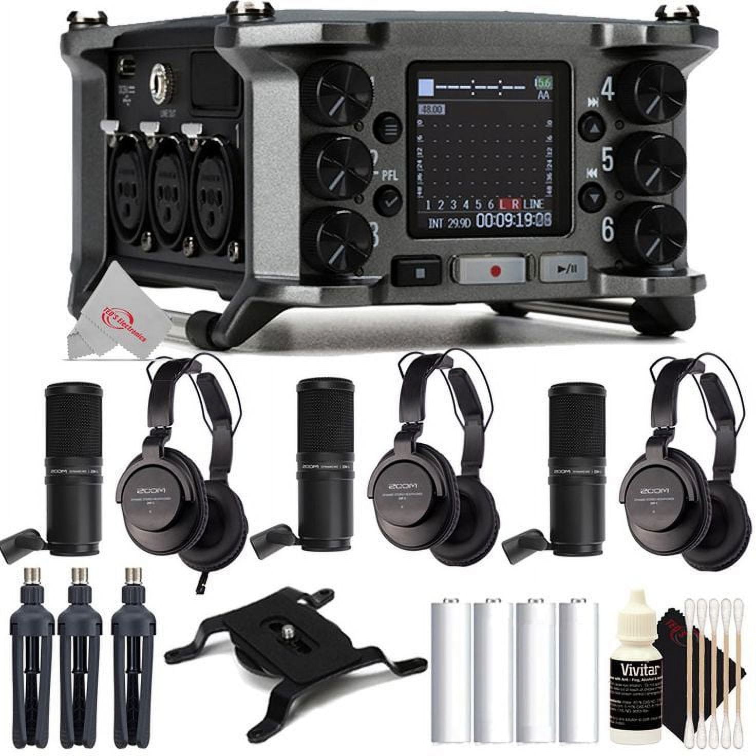 Zoom F6 6-Input / 14-Track Multi-Track Field Recorder with Three Podcast  Mic Pack