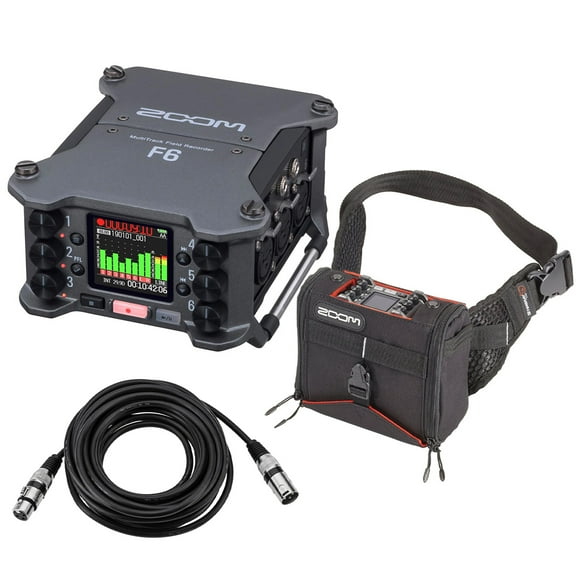 Zoom F6 Multi-Track Field Recorder - Bundle With Protective Case and XLR Cable