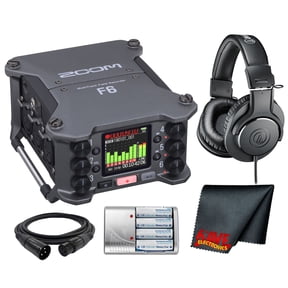 Zoom F6 Multitrack Field Recorder with 32-Bit Float Recording, 6 XLR Inputs, 192kHz Audio, Timecode Sync & SD Card Capture Bundle