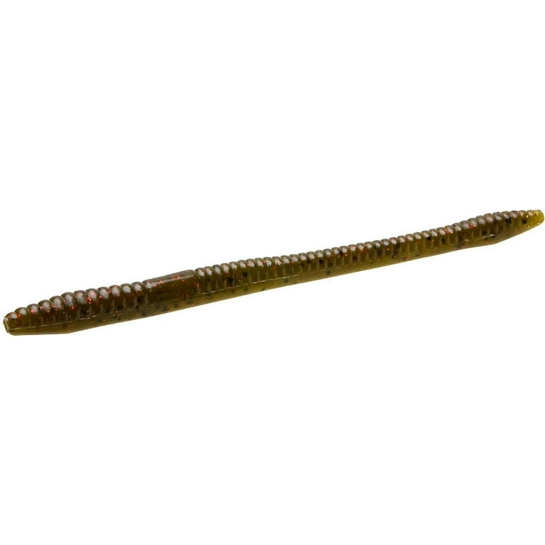 Zoom Finesse Worm, Green Pumpkin Red, 4 1/2, 20Pk, Soft Baits