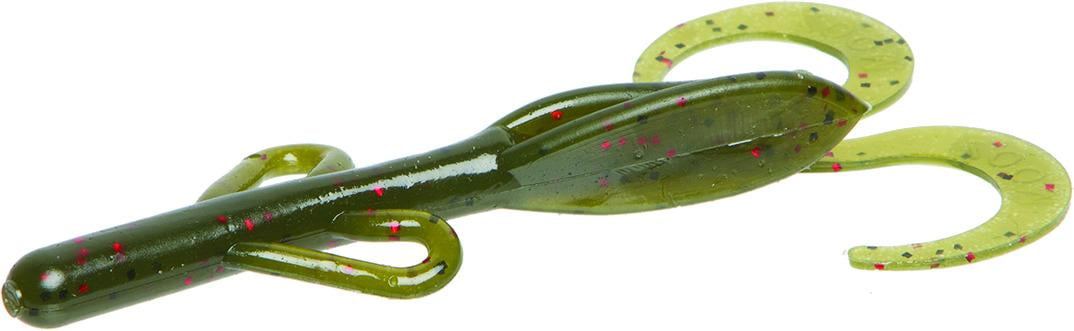 Zoom Fishing Lures 042147-SP Baby Brush Hog 4 Inch Trailer 4 Inch 12 Pack Avocado
