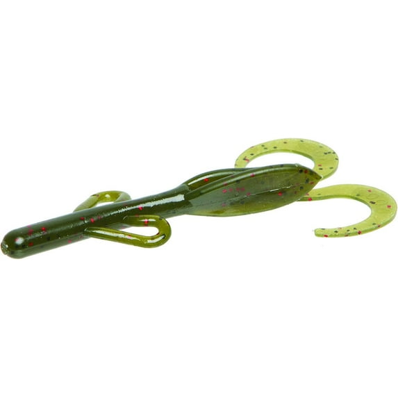 Zoom Fishing Lures 042147-SP Baby Brush Hog 4 Inch Trailer 4 Inch 12 Pack Avocado