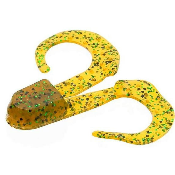 Zoom Fishing Lures 043097 Swimmin' Chunk 3 Inch 10 Per Pack Root Beer Pepper Green