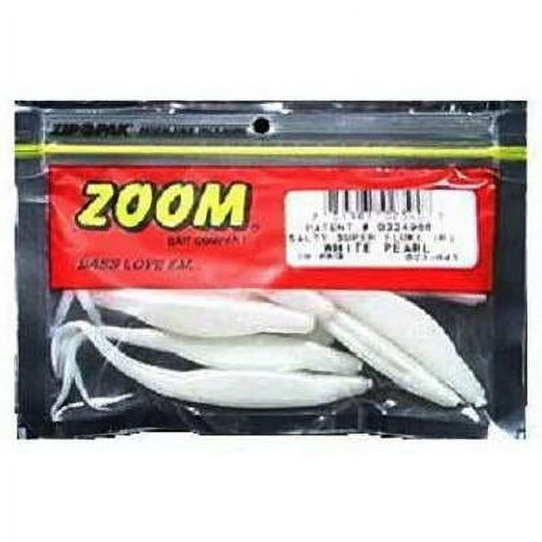 Zoom Fluke Bait, White Plastic, 5-1/4-In., 10-Pk. 1 Pack