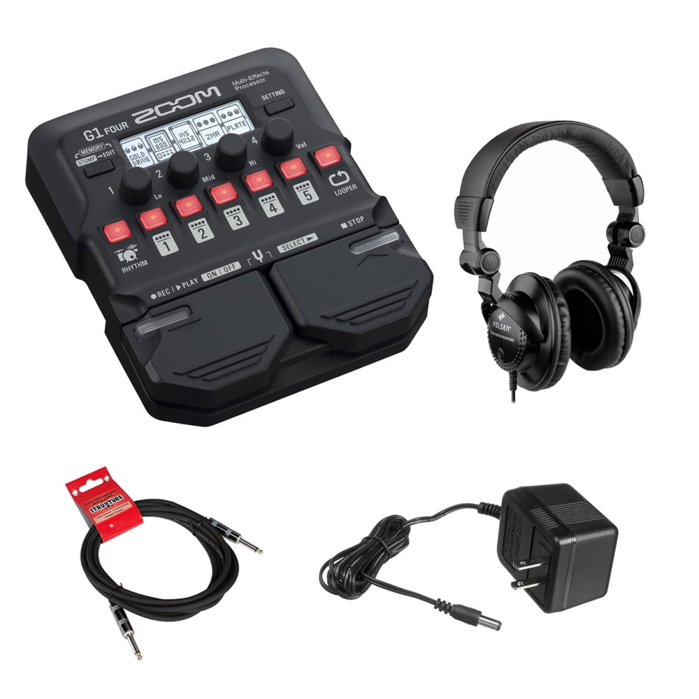G1 FOUR Zoom G1 Four Guitar Effects Processor with Polsen HPC-A30