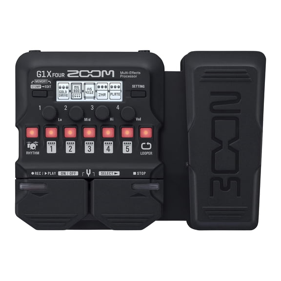 Zoom G1X FOUR Guitar Multi-Effects Processor with Expression Pedal, With 70+ Built-in Effects, Amp Modeling, Looper, Rhythm Section, Tuner, Battery Powered