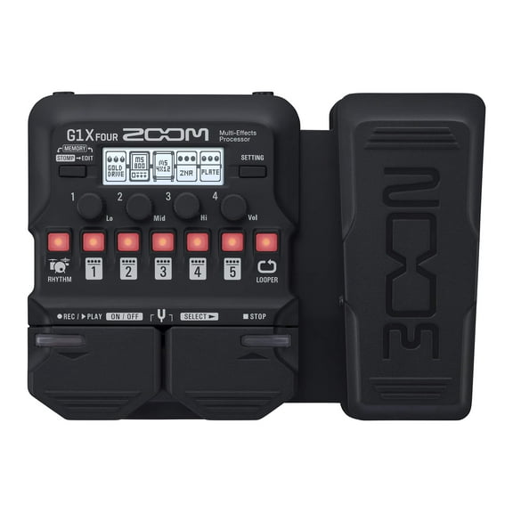 Open Box Zoom G1X FOUR Guitar Multi-Effects Processor with Expression Pedal, With 70+ Built-in Effects, Amp Modeling, Looper, Rhythm Section, Tuner, Battery Powered
