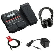 Zoom G1X Four Guitar Effects Processor Built-In Expression Pedal with Polsen HPC-A30 Monitor Headphones, 9V Power Adapter & 10ft Instrument Cable Bundle