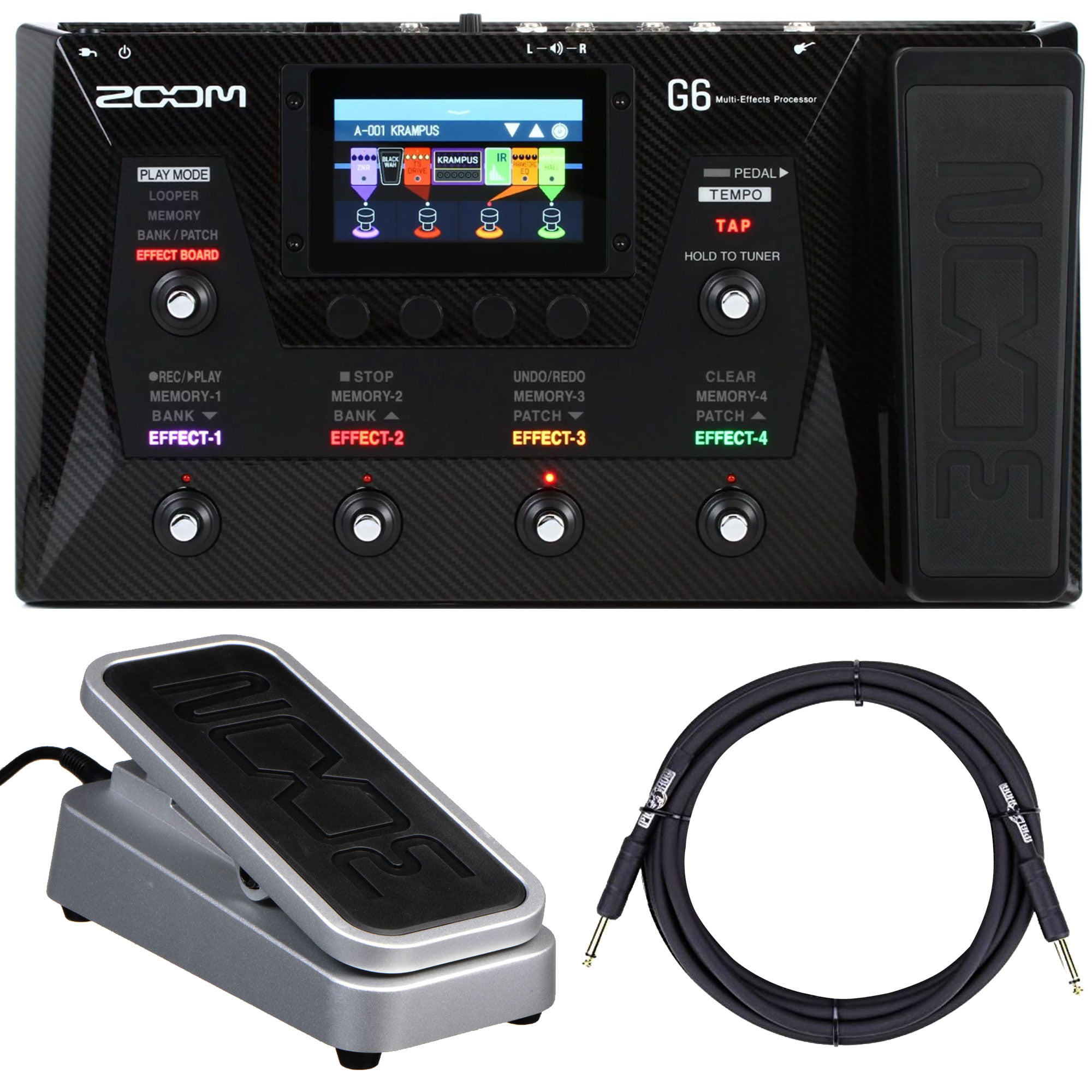 Zoom G6 Multi-Effects Processor Pedal for Guitarists + FP02M Expression  Pedal Kit