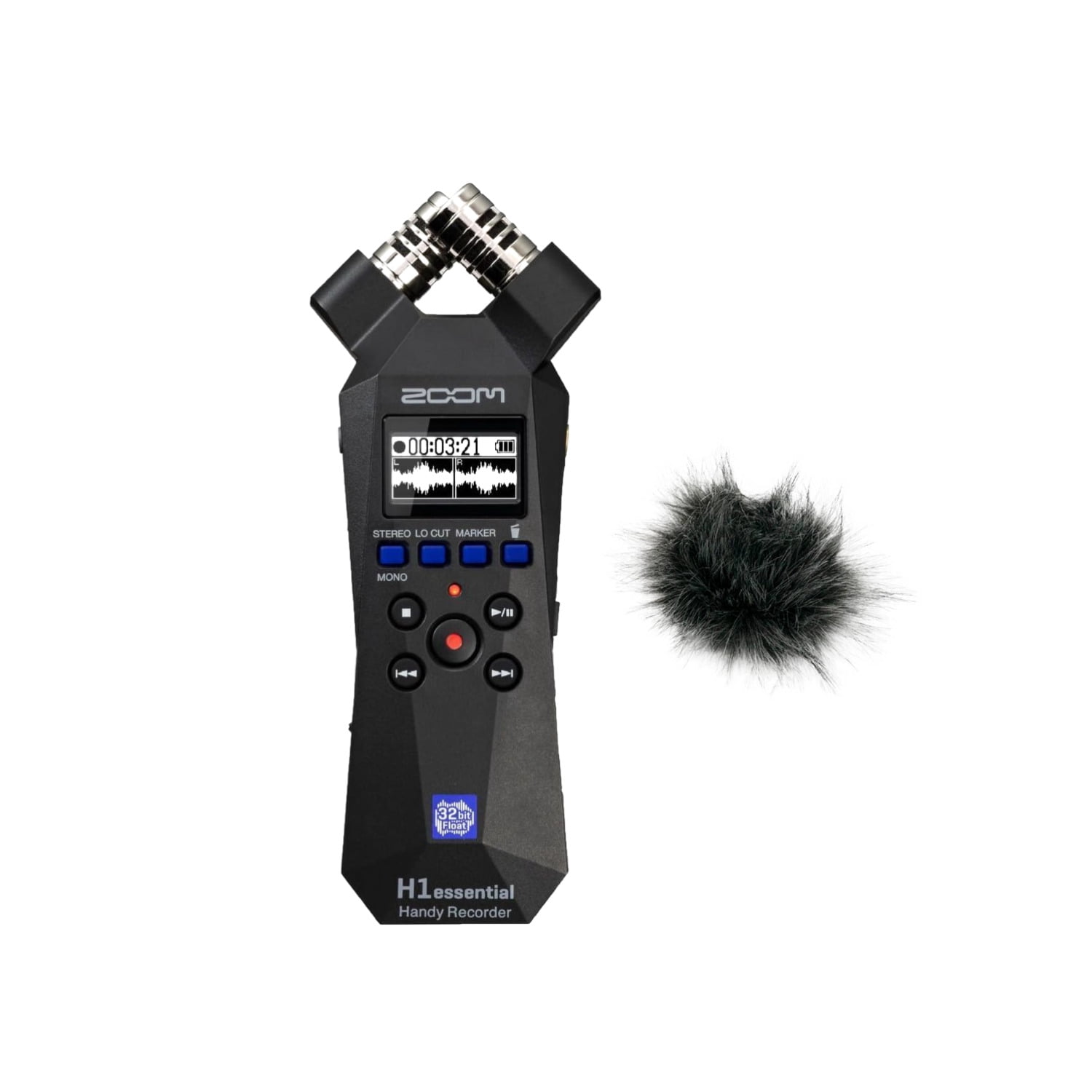 Zoom H1essential Stereo Handy Recorder Bundle with Hairy Windscreen (2 Items)