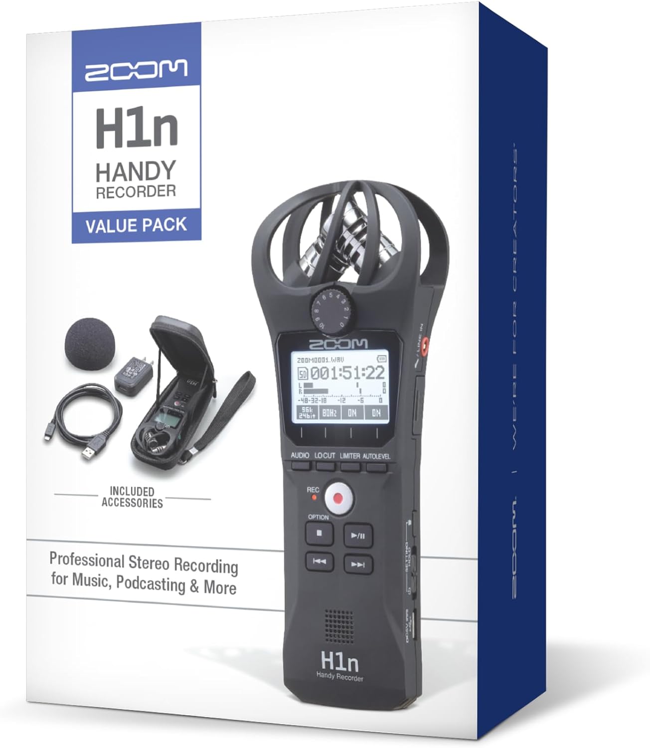 Zoom H1n Handy Recorder (Old Model, H1nVP) Portable Recorder, Onboard