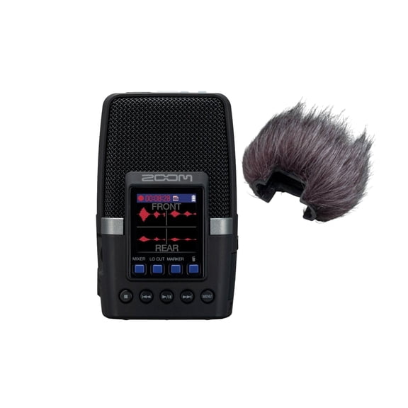 Zoom H2essential Multi-Mic Handy Recorder Bundle with Hairy Windscreen (2 Items)