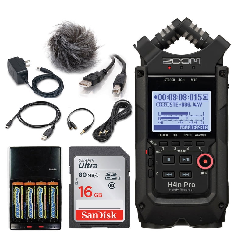 Zoom H4n Pro 4-Input/4-Track Portable Handy Recorder with Onboard