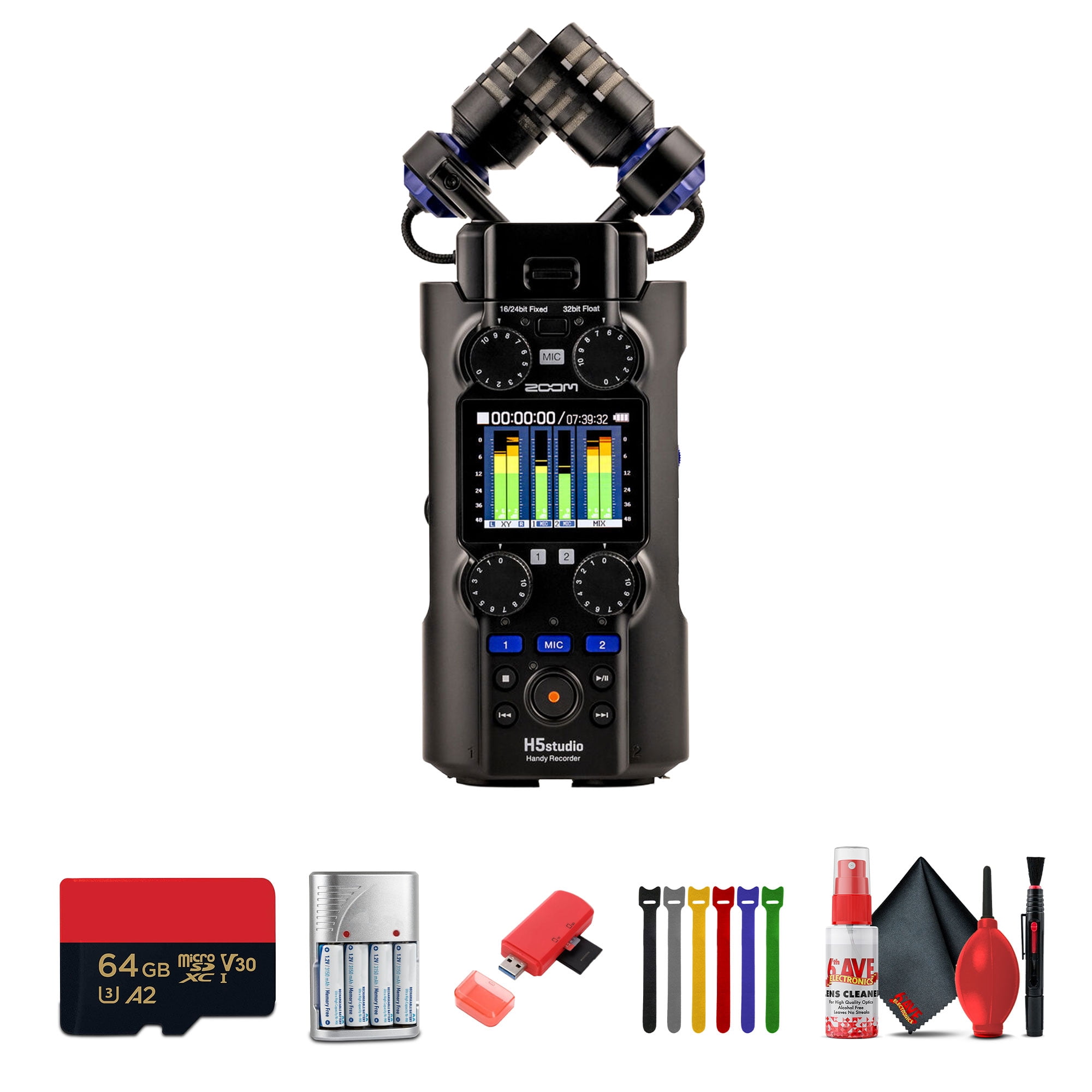 Zoom H5studio 4-Track Handy Recorder with 32-Bit Float Recording Bundle With BTA-1 Bluetooth Adapter + Extreme Pro 64GB microSDXC Memory Card + More