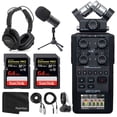 thumbnail image 1 of Zoom H6 All Black Six Track Portable Recorder Podcasting Bundle with Zoom Dynamic Mic + Headphones + Accessories, 1 of 6