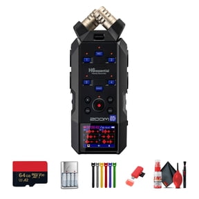 Zoom H6essential 6-Track 32-Bit Float Portable Audio Recorder Bundle With BTA-1 Bluetooth Adapter + 4x AA Batteries With Charger + Extreme Pro 64GB microSDXC Memory Card + More