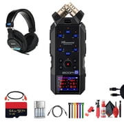 Zoom H6essential 6-Track 32-Bit Float Portable Audio Recorder Bundle With BTA-1 Bluetooth Adapter + MDR-7506 Professional Stereo Headphones + More