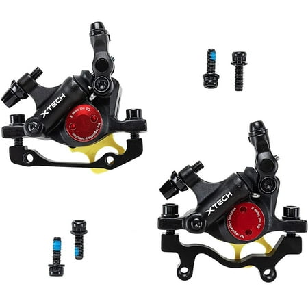 BUCKLOS Zoom HB-100 MTB Line Pulling Hydraulic Disc Brake Calipers Front + Rear, Aluminum Alloy Mountain Bike Hydraulic Disc Brakes with is/PM Universal Caliper Adapter for XC Trail, Fat Bike