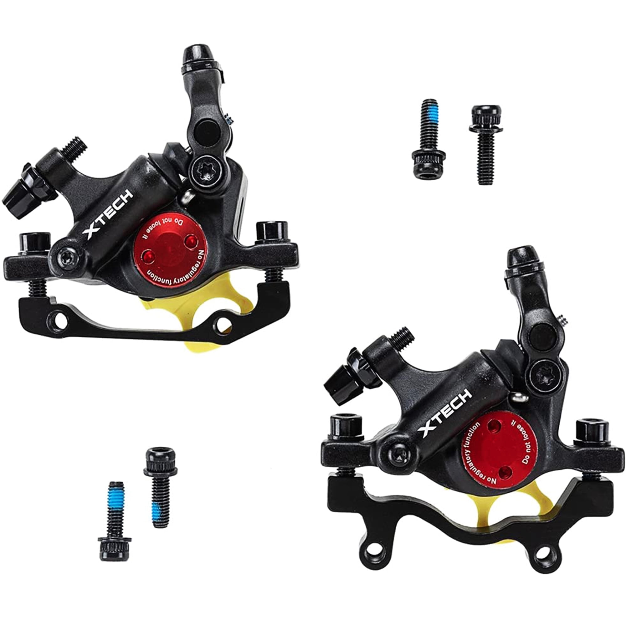 BUCKLOS Zoom HB-100 MTB Line Pulling Hydraulic Disc Brake Calipers Front + Rear, Aluminum Alloy Mountain Bike Hydraulic Disc Brakes with is/PM Universal Caliper Adapter for XC Trail, Fat Bike