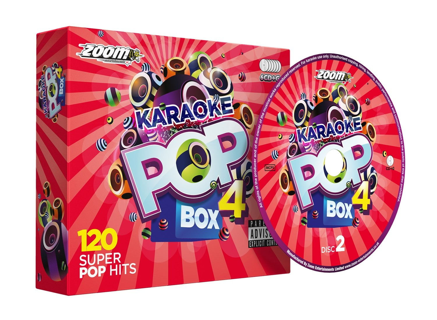 Zoom Karaoke Pop Box 4 Party Pack - 6 CD+G Box Set - 120 Songs Explicit Lyrics